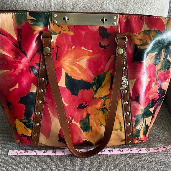 Patricia Nash Red and Orange Artistic leather Benvenuto Tote NWT - Picture 6 of 16
